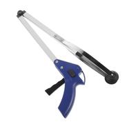 TOYZFRIENDY Foldable Trash Picker Garbage Pickup Clip with Strong Clamping Force Comfortable Grip Sanitation Worker Tool for Indoor Outdoor Use Long Handle Grabber for Litter and Leaf