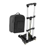 TOYZFRIENDY Folding Hand Truck Aluminum Alloy Cart with Stable Two Wheels Portable Outdoor Trolley for Luggage Parcels and Goods Carrying with Backpack Black
