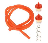 TOYZFRIENDY Fuel Filter Line Kit for ATV Dirt Bike Off-Road Motorcycles Inner Red Fuel Hose with Red Half Inline Oil Filter Clamp Easy Install for Enhanced Engine Protection