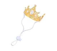 TOYZFRIENDY Glittering Dog Princess Crown Hat with Adjustable Strap Royal Birthday Party Pet Costume Accessory for Small and Dogs Stylish Golden Alloy Headband for Memorable Photos and