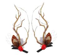 TOYZFRIENDY Glowing Antler Hair Clip for Christmas Elk Horn Hair Clip Glowing Hairpin for Women Party