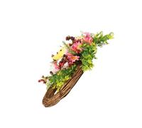 TOYZFRIENDY Glowing Easter Wreath Pendant with LED Lights Realistic Rabbit and Egg Festival Door Decor Bright Spring Hanging Ornament for Front Door and Home Celebration