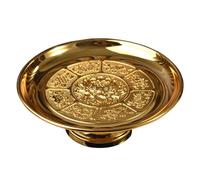 TOYZFRIENDY Golden Lotus Fruit Holder Bowl for Temple Offerings Buddhist Tribute Plate for Worship and Sacrificial Use Heavy Lotus Design Suitable for Religious Ceremonies and Home Altars