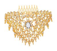 TOYZFRIENDY Golden Thai Crown Comb Hair Accessory for Women Lightweight Traditional Barrette with Radiant Shine Use Headdress for Travel Photoshoots Festivals Weddings and Special Occasions