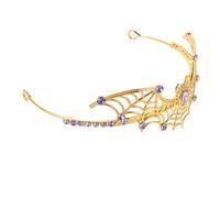 TOYZFRIENDY Gothic Metal Spider Web Tiara Crown for Women with Rhinestones Elegant Halloween Party Headpiece for Queen Costume Safe Smooth Edges Versatile Cosplay Accessory