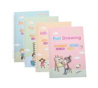 TOYZFRIENDY Grooved Hard Pen Writing Practice Copybook Set for Preschool Handwriting Workbook with Smooth Edges Safe Materials English Alphabet Math Drawing Calligraphy Learning
