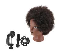 TOYZFRIENDY Hair Practising Head Mannequin Afro Realistic Texture 10.6 Inch for Barber Salon Training and Cosmetology Students