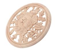 TOYZFRIENDY Handcarved Wooden Applique Round Floral Onlay for Furniture Decoration Quick Installation Wood Onlays for Bed Door Cabinet Mirror Fireplace Wardrobe Traditional Craftsmanship