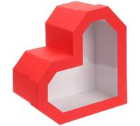 TOYZFRIENDY Heart Shaped Window Box for Valentine'S Day, Red Polygonal Floral Rose Packaging Box Set for Flower Girl, Decorative Valentine Wrap Storage Container
