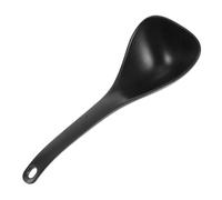 TOYZFRIENDY Heat Resistant Multi Functional Rice Paddle with Deep Bowl Design for Serving Rice Soup Ramen and Cereal Alloy Kitchen Spoon Non Stick Black Utensil for Cooking and Stirring