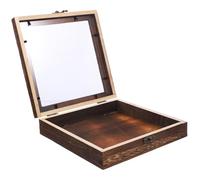 TOYZFRIENDY Insect Specimen Display Box Wooden Hook Type with Lid and Protective Case for Butterflies Collection Reusable Storage with Safety Lock Vintage Style
