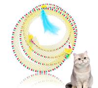 TOYZFRIENDY Interactive Large Cat Tunnel with Hanging Plush Mice and Decorative Elements Resistant to Pull and Bite for Indoor Cat Play and Mental Random Color