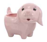 TOYZFRIENDY Kawaii Dog Planter Ceramic Flower Pot with Sturdy Base Cute Puppy Shape for Succulents Cactus Indoor Desk Decor and Easy to Clean Small Ceramic Pot for Office Home