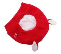 TOYZFRIENDY Knitted Dog Hat with Lining and Windproof Ears for Large Dogs Winter Warm Bunny Ear Pet Headwear Soft Beanie Cap for Golden Retriever Cute Costume Party Accessory