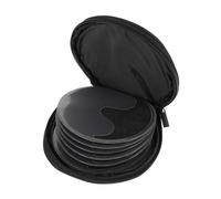 TOYZFRIENDY Large Capacity DVD Storage Bag with Zipper Round CD Case Organizer for Car and Home Oxford Disc Pouch in Black Portable Storage Wallet for DVDs Vcds