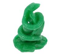 TOYZFRIENDY Large Green Glass Snake Statue Zodiac Ornament Decorative Snake Figurine for Home Desk Display Stable Structure Unique Modeling Design Space-saving Glass Decor