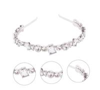 TOYZFRIENDY Luxury White Rhinestone Crystal Pearl Headband for Women Sparkly Silver Alloy Hairband with Full Diamond Decoration Elegant Wedding and Party Hair Accessory