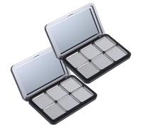 TOYZFRIENDY Magnetic Empty Makeup Palette 2pcs Portable 6-pan Metal Tray Eyeshadow Blush Highlighter Organizer for Household and Cosmetic Use