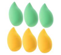 TOYZFRIENDY Mango-shaped Makeup Sponge Beauty Makeup Pads 6pcs Dual-use Wet Dry Cosmetic Powder Puff Set for Women Girls