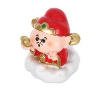 TOYZFRIENDY Mini Cai Shen Resin Figurine God of Wealth Statue Feng Shui Ornament for Home Office Decor Chinese Year Lucky Prosperity Symbol
