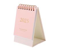 TOYZFRIENDY Mini Desk Calendar Pink Spiral Flip Desktop Organizer for Office Home School Compact Monthly Planner with Thick for Scheduling and Daily Motivation