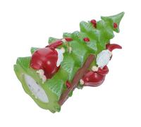 TOYZFRIENDY Mini LED Glowing Christmas Tree with Climbing Santa Claus Figurine Resin Holiday Tabletop Centerpiece for Mantel Shelf and Indoor Party Decor Compact and Festive Ornament