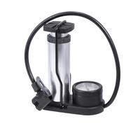 TOYZFRIENDY Mini Portable High Pressure Foot Pump Floor Inflator with Barometer Silver Bike Tire Inflator for and Bicycle Tires Foot Activated Floor Pump for Accurate Inflation
