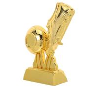 TOYZFRIENDY Mini Soccer Trophy Model Player Achievement Trophy Golden Resin Realistic Design Gold Plated Techniques Recognizing Player Achievement Collectible Keepsake Football Fans Club
