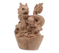 TOYZFRIENDY Mini Wooden Dragon Figurine Sustainable Hand-carved Desktop Ornament Symbol of Luck and Prosperity Unique Vintage Style Table Decor Idea