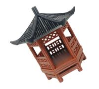 TOYZFRIENDY Miniature Chinese Pavilion Micro Landscape Ornament for Fish Tanks and Desktop Gardens Compact Hexagonal Traditional Pavilion Model Oriental Bonsai Decoration Unique Cultural Home