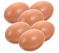 TOYZFRIENDY Models 6pcs Photography Easter and Decoration Props for Basket Brown Lifelike Plastic Egg, Decorative Eggs Displays for Art Training Institution and Supermarket