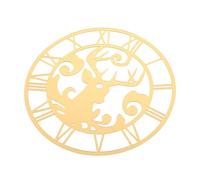 TOYZFRIENDY Modern Deer Wall Clock Kit with Acrylic Mirror Surface and Roman Numerals Self Adhesive Decorative Sticker for Living Room Bedroom Office Easy to Clean Artistic Home Decor