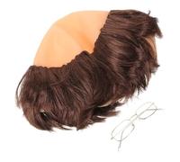 TOYZFRIENDY Monk Bald Cap Wig with Glasses for Adults Lightweight Cosplay Party Prop Realistic Halloween Role Play Accessory Comfortable and Easy to Wear for Carnival and Events