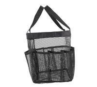TOYZFRIENDY Multi Pouch Mesh Bag Large Capacity Organizer for Toiletries Cosmetics Beach Essentials for Dorm Room Use Space Saving Design with Easy Access Opening Black Double Handle