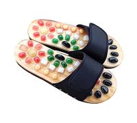 TOYZFRIENDY Natural Jade Acupressure Foot Massage Slippers for Black Cobblestone Sandals with PU EVA Material Promote and Plantar Discomfort