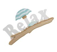 TOYZFRIENDY Nautical Style Beach Sign Decorative Ornament with Green Lettering, Mediterranean Beach Chair Accent for Bathroom and Coastal Room Décor, Ocean-Themed Home Decoration