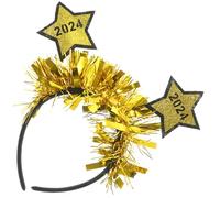 TOYZFRIENDY New Year 2024 Star Headband Gold and Silver Sequin Five-Pointed Star Design, Holiday Party Headpiece for Adults, Glitter Festive Hair Accessory for New Years Celebrations