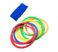 TOYZFRIENDY Outdoor Ring Toss Game with Circles and Connectors Portable Hopscotch Training for Physical Activity Garden and Indoor Family Fun Play Equipment Random Color