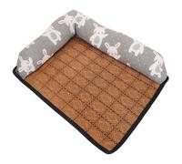 TOYZFRIENDY Pet Cooling Bed Non-slip Dog Bed Summer Cooling Mat with Double-sided Pillow S Size Rattan Style Comfortable Pad for Dogs and Puppies