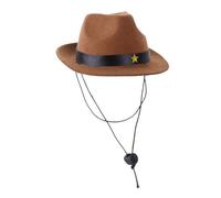 TOYZFRIENDY Pet Dog Star Denim Hat Decorative Polyester Puppy Cap Accessory Brown Five-pointed Star for Outdoor Wear