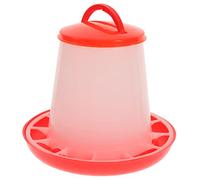 TOYZFRIENDY Plastic Poultry Feeding Trough with Spatter Design Red Feeder for Chickens Ducks Geese and Pigeons Easy to Clean and Fill Automatic Water and Food Supply