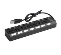 TOYZFRIENDY Port USB Hub High-speed Data Transfer Multi-port Adapter with Off Switch for Laptop PC Desktop Safe Protection Black