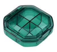 TOYZFRIENDY Portable 4-Grid Pill Organizer Case in Green with Multiple Compartments for Easy Storage and On-the-go Use, Sturdy Ps Material, Travel Medicine Organizer