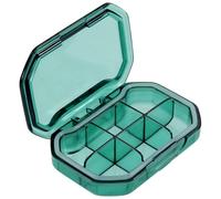 TOYZFRIENDY Portable 6-Grid Pill Box Organizer with Multiple Compartments for Travel and On-the-go Use, Easy to Carry and View Contents, Sturdy Green Ps Material for Daily Medicine Storage