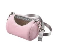 TOYZFRIENDY Portable Hamster Carrier Pet Bag with Mesh Window Adjustable Straps Scratch Resistant Round Travel Backpack for Outdoor Camping and Sightseeing Pink
