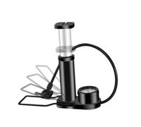 TOYZFRIENDY Portable Mini Bike Foot Pedal Air Pump with Pressure Gauge High-pressure Metal Tire Inflator for Cycling and Household Use Multi-purpose Black Foot Pump with Secure Buckle Design
