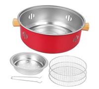 TOYZFRIENDY Portable Outdoor Charcoal Grill Lightweight Metal Tabletop Bbq Stove with Detachable Components for Camping Tea Making and Backyard Barbecue Red
