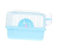 TOYZFRIENDY Portable Small Hamster Cage with Running Wheel and Water Jug Blue Pet House for Hamsters Chinchillas and Small Pets Travel-friendly and Comfortable Design