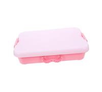 TOYZFRIENDY Portable Small Sand Tray with Double Handles Pink Plastic Chest Storage Box for Handheld Sandbox Organizer for Beach and Indoor Play and Easy to Carry