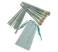 TOYZFRIENDY Professional Green Makeup Brush with Portable Velvet Bag Brushes for Foundation Blush Concealer Powder and Eyeshadow for Travel Home and Work Cosmetics Application